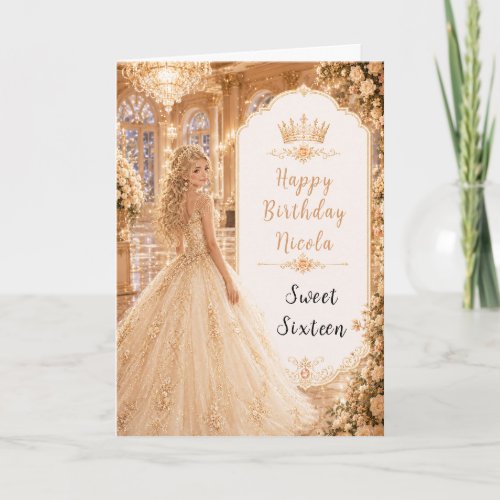 Champagne Gold Ballroom Sweet Sixteen Card