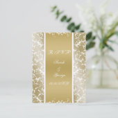 champagne gold Baroque Wedding Invitation Postcard (Standing Front)