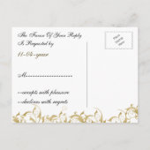 champagne gold Baroque Wedding Invitation Postcard (Back)