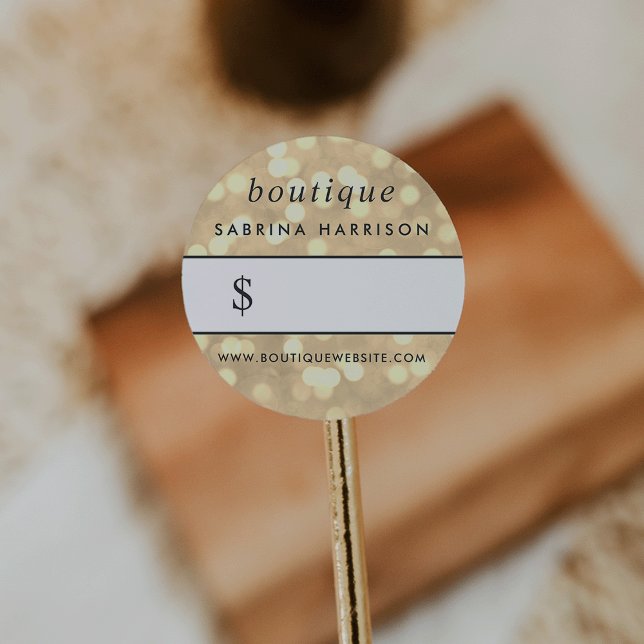 Champagne Gold Bokeh | Boutique Price Sticker (Creator Uploaded)