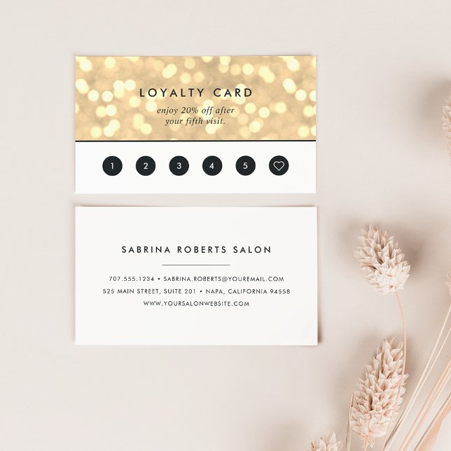 Champagne Gold Bokeh | Customer Loyalty Card (Creator Uploaded)