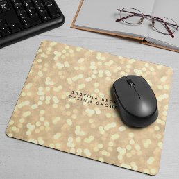 Champagne Gold Bokeh Lights | Personalized Mouse Pad