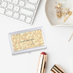 Champagne Gold Bokeh Personalized Business Card Case<br><div class="desc">Elegant business card case features a background of bokeh lights in shades of champagne and gold,  with your name,  monogram or company name in the center.</div>