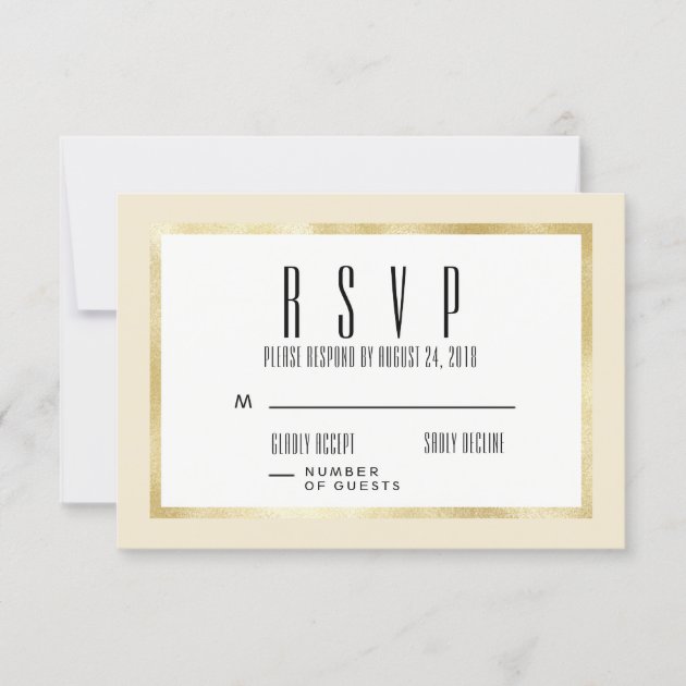Champagne + Gold Classic Wedding Invite RSVP Card Zazzle.com Champagne + Gold Classic Wedding Invite RSVP Card Zazzle.com