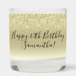 Champagne Gold Dripping Glitter Birthday Gift Scented Candle