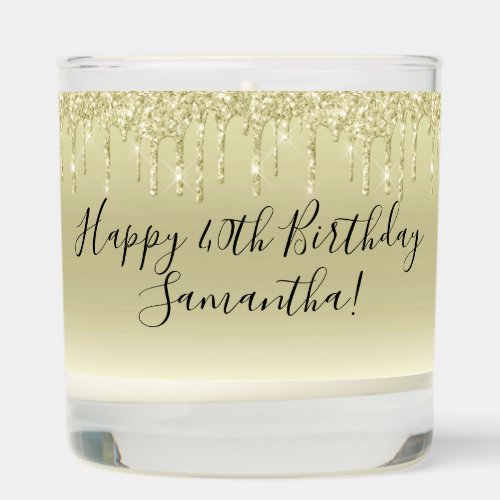Champagne Gold Dripping Glitter Birthday Gift Scented Candle