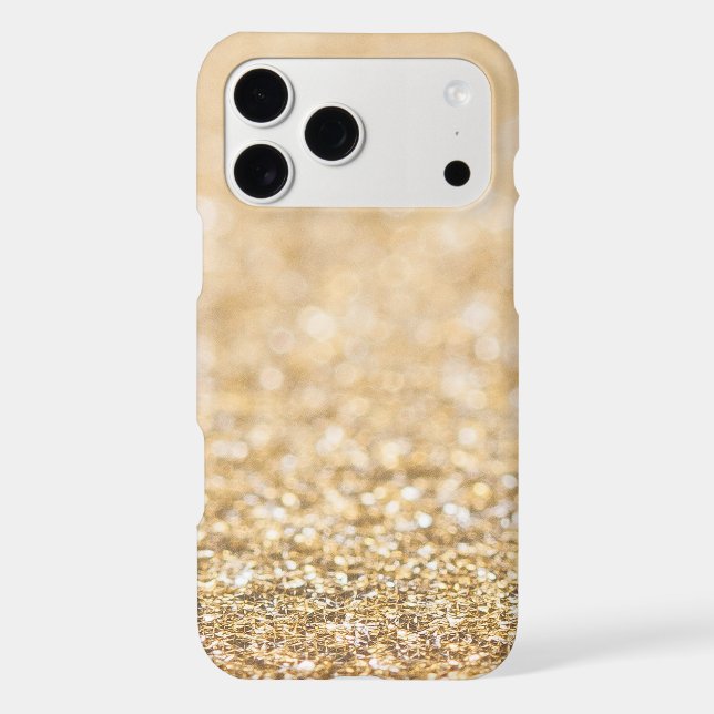 Champagne gold faux glitter sparkles iPhone case (Back)