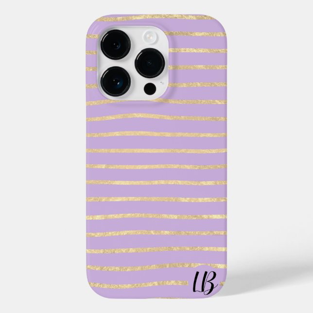 Champagne Gold Foil Stripes Phone Case (Back)