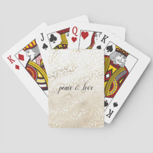 Champagne Gold Glam Leopard Print personalized Poker Cards