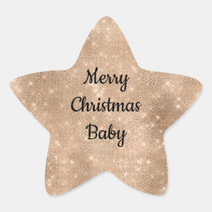 Champagne Gold Glam Sparkle Glitz  Star Sticker