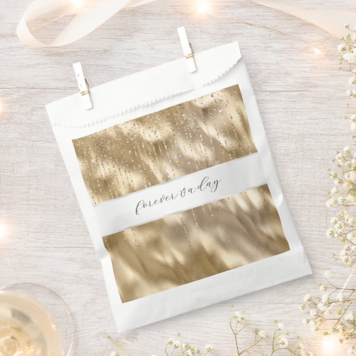 Champagne Gold Glam Sparkle Strings Wedding Favor Bag