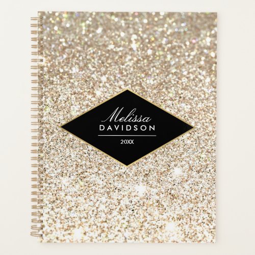 Champagne Gold Glitter and Glamour Appointment  Planner