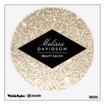 Champagne Gold Glitter and Glamour Beauty Salon Wall Decal