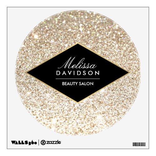 Champagne Gold Glitter and Glamour Beauty Salon Wall Decal