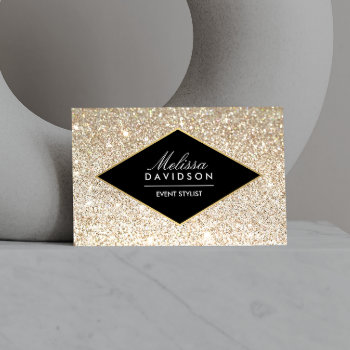 Champagne Gold Glitter And Glamour Event Planners Business Card by 1201am at Zazzle