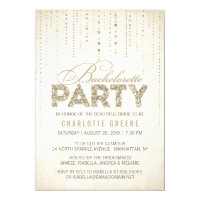 Champagne Gold Glitter Look Bachelorette Party Invitation