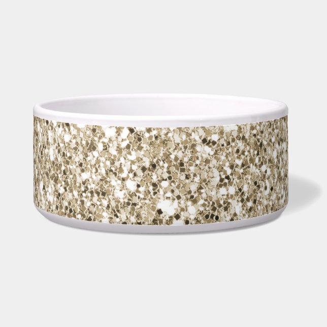 Champagne Gold Glitzy Glitter Bowl (Front)