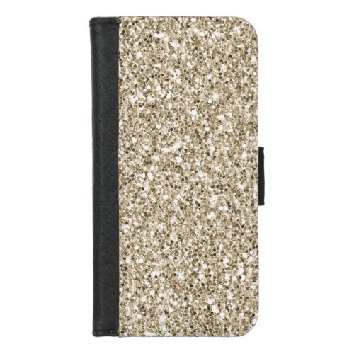 Champagne Gold Glitzy Glitter iPhone 87 Wallet Case