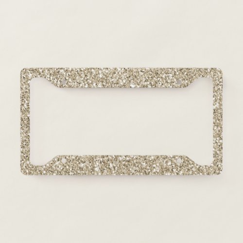 Champagne Gold Glitzy Glitter License Plate Frame