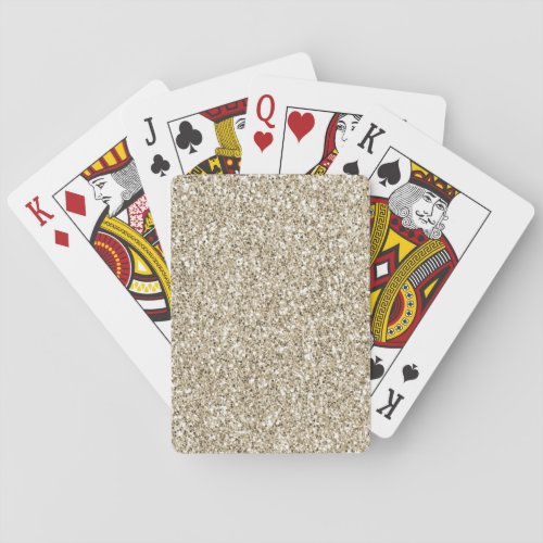 Champagne Gold Glitzy Glitter Poker Cards