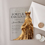 Champagne Gold Gown Forty & Fabulous 40th Birthday Acrylic Invitations<br><div class="desc">Champagne Gold Gown Forty & Fabulous 40th Birthday Acrylic Invitations
See matching collections and variations in the collection below</div>