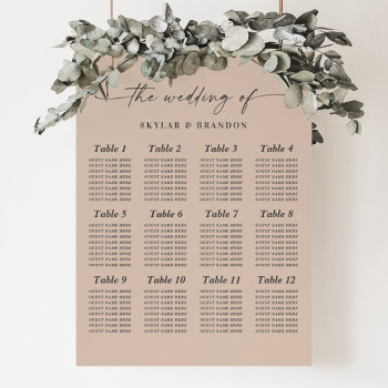 Champagne Gold Guest Seating Chart Wedding Sign by GraphicBrat at Zazzle