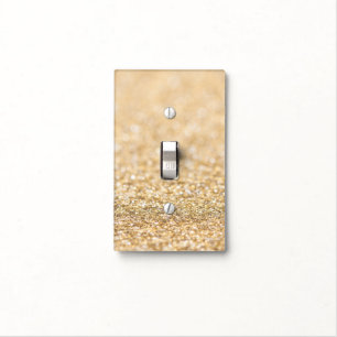 Champagne gold light faux glitter sparkles switch cover