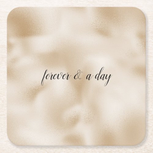 Champagne Gold Luxe Wedding Square Paper Coaster