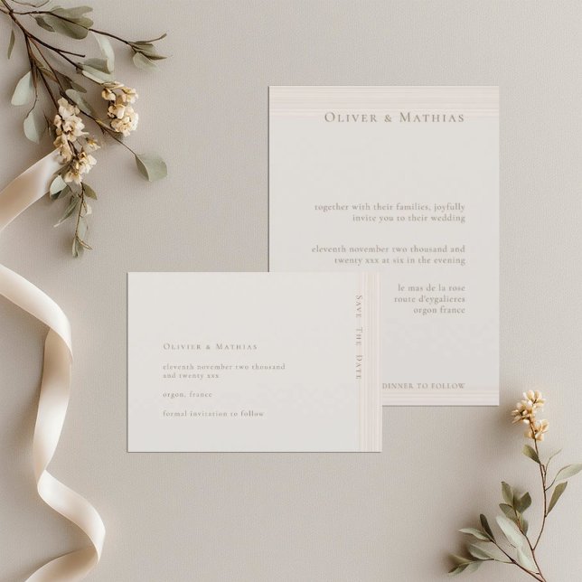 Champagne Gold Modern Minimalist Save The Date   Invitation (Creator Uploaded)