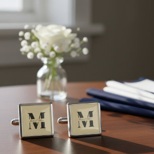 Champagne Gold   Personalized Monogram Groomsmen  Cufflinks