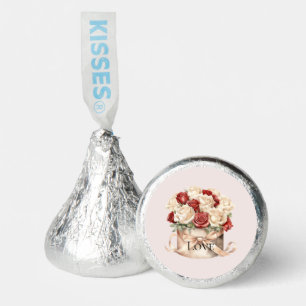 Champagne Gold Red Cream Roses Valentine's Day Hershey®'s Kisses®