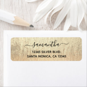 Champagne Gold Signature Name Label