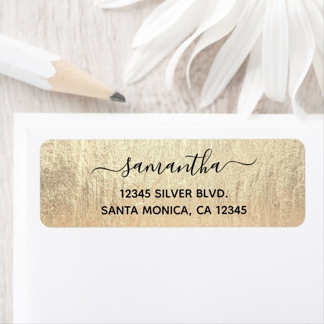 Champagne Gold Signature Name Label (Insitu)