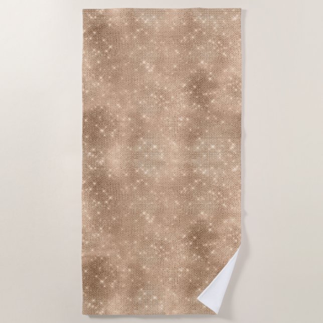 Champagne Gold Sparkle   Beach Towel (Front)