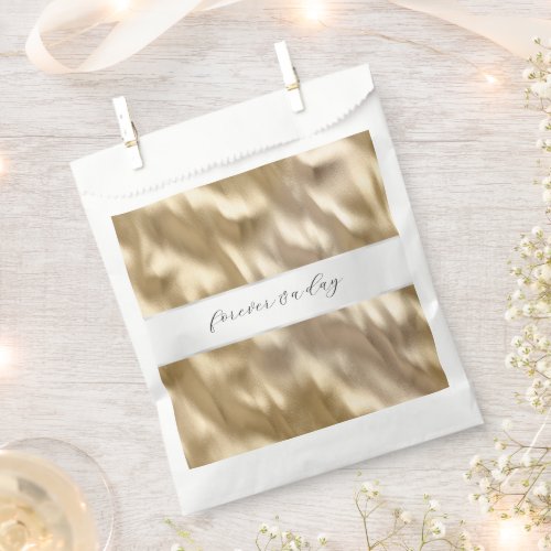 Champagne Gold White Glam Elegant Wedding Favor Bag