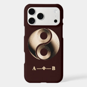Champagne Gold Yin Yang On Burgundy For Bold Style iPhone 17 Pro Max Case