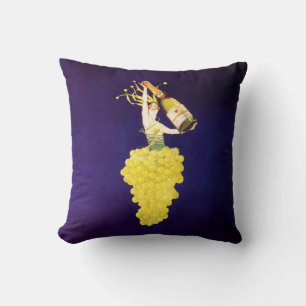 Champagne Grapes Throw Pillow