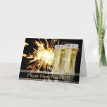 Champagne Happy New Year Greeting Card