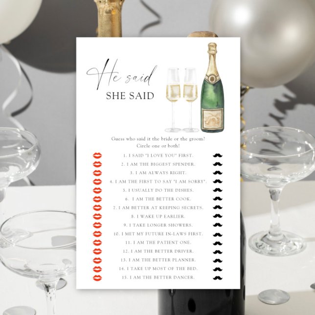 champagne - He said she said bridal shower (Creator Uploaded)