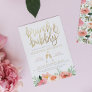 Champagne Heart Gold Brunch & Bubbly Bridal Shower Invitation