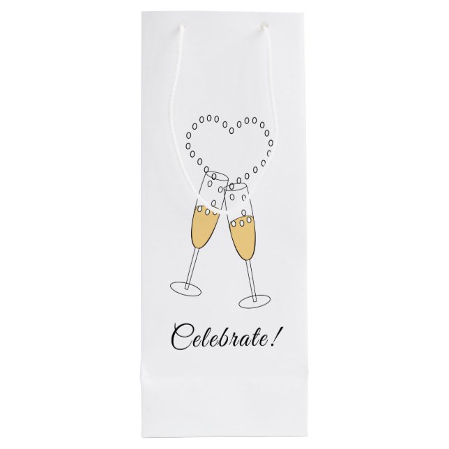 Champagne Heart Toast Wine Gift Bag (Back)