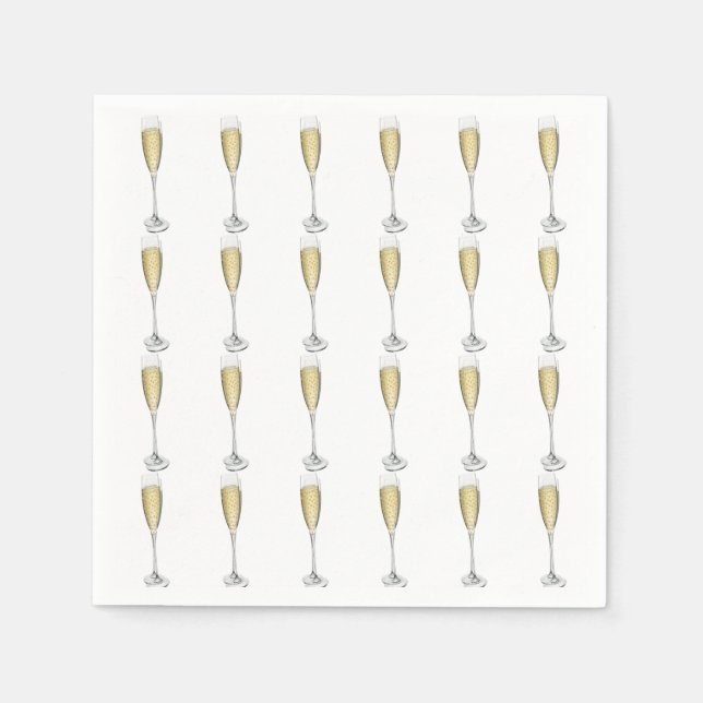 Champagne Hearts Napkins (Front)