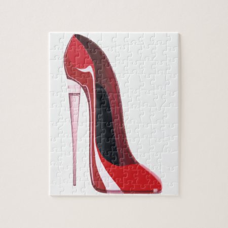 Champagne Heel Red Stiletto Shoe Art Jigsaw Puzzle
