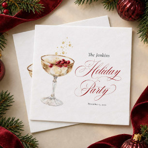 Champagne Holiday Party Paper Napkins