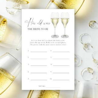Champagne - How old was the bride to be game