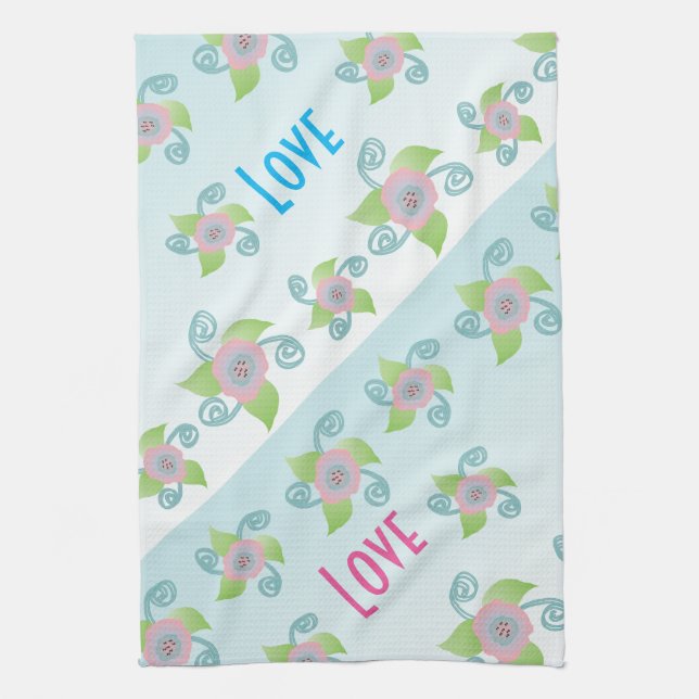 Champagne Ice Blue Kitchen Towel (Vertical)