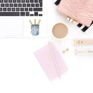 Champagne in Chinoiserie Ice Bucket Vinyl Sticker