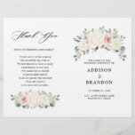 Champagne Ivory Blush Pink Floral Greenery Wedding<br><div class="desc">Ivory floral wedding program featuring elegant bouquet of peach ,  white ,  gold,  champagne ivory,  blush color rose ,  ranunculus flower buds and sage green eucalyptus leaves and elegant watercolor bouquet. Please contact me for any help in customization or if you need any other product with this design.</div>