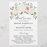 Champagne Ivory Blush Pink Floral Greenery Wedding<br><div class="desc">Ivory floral wedding program featuring elegant bouquet of peach ,  white ,  gold,  champagne ivory,  blush color rose ,  ranunculus flower buds and sage green eucalyptus leaves and elegant watercolor bouquet. Please contact me for any help in customization or if you need any other product with this design.</div>