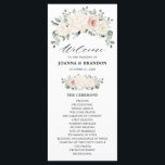 Champagne Ivory Blush Pink Floral Greenery Wedding Program<br><div class="desc">Ivory floral wedding program featuring elegant bouquet of peach ,  white ,  gold,  champagne ivory,  blush color rose ,  ranunculus flower buds and sage green eucalyptus leaves and elegant watercolor bouquet. Please contact me for any help in customization or if you need any other product with this design.</div>